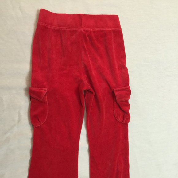 🌹  TKS GIRLS VELOUR CARGO PANTS SIZE 6X RED.🌹 - Picture 4 of 5